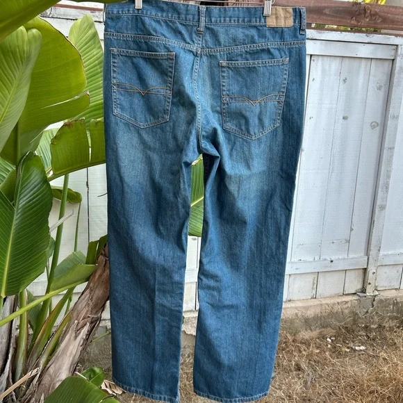 Vintage Y2K Anchor Blue Straight Leg Jeans 38x32 Mall Skater Denim - Picture 3 of 5